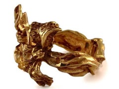 Vintage CHRISTIAN LACROIX Twisted Bow Ribbon Textured Cuff Bracelet