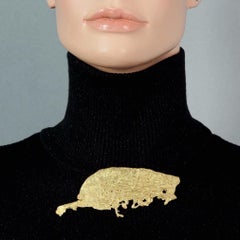 Vintage CHRISTIANE BILLET Brutalist Sculptured Mouse Brooch