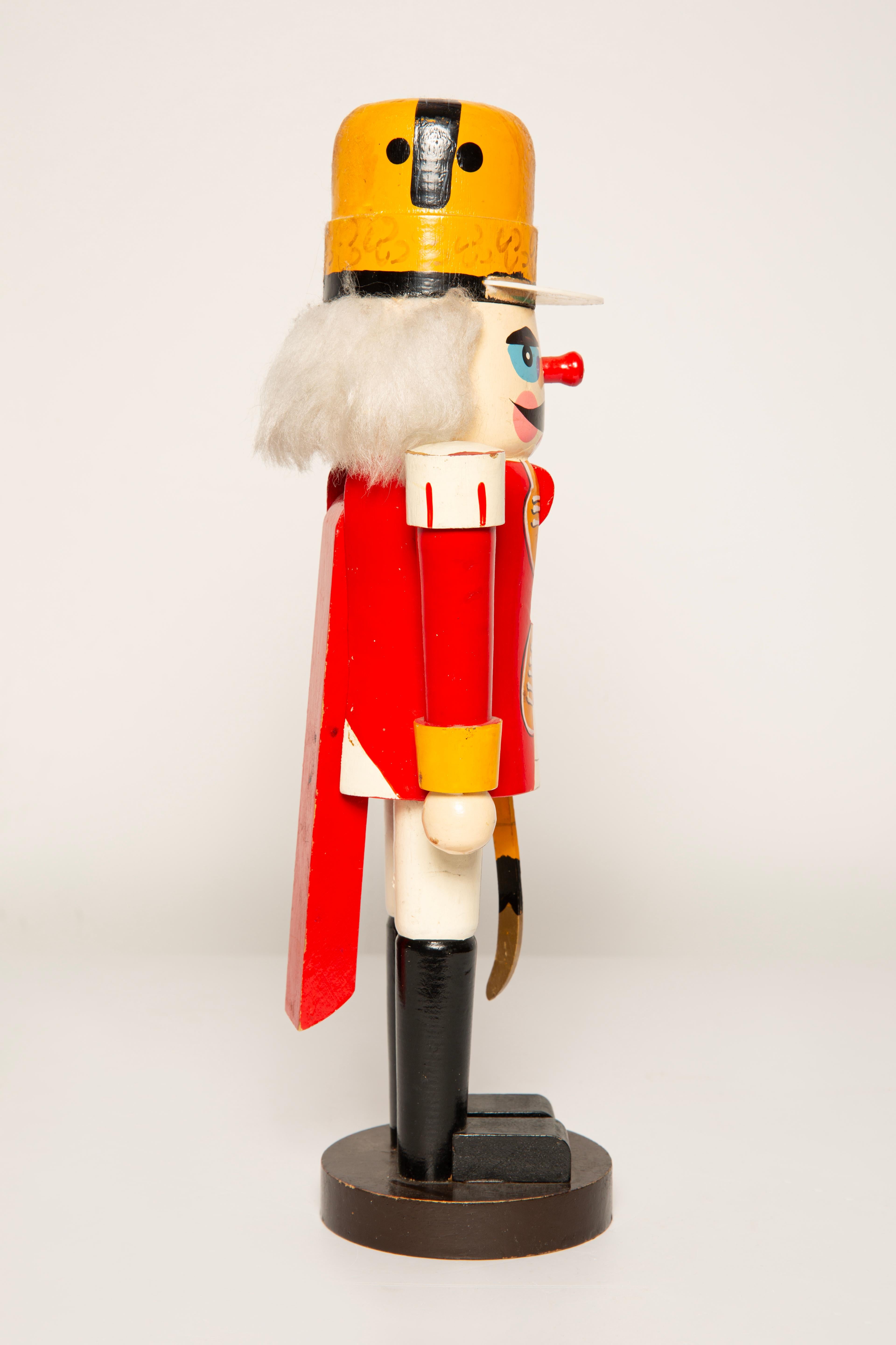 Vintage Christmas Big Nutcracker, Holz, Erzgebirge, Deutschland, 1970 (Handbemalt) im Angebot