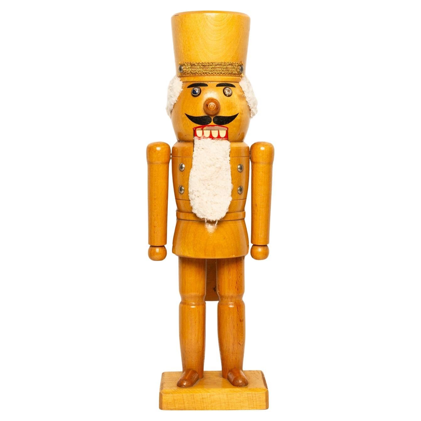 Vintage Christmas Big Nutcracker, Wood, Erzgebirge, Germany, 1970