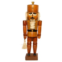 Vintage Christmas Big Nutcracker, Wood, Erzgebirge, Germany, 1970