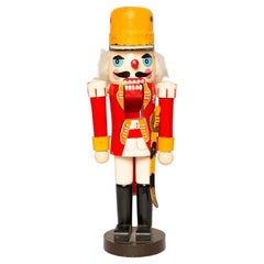 Vintage Christmas Big Nutcracker, Wood, Erzgebirge, Germany, 1970