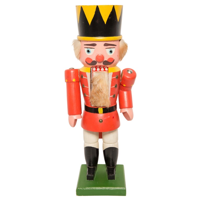 Vintage Christmas Big Nutcracker, Wood, Erzgebirge, Germany, 1970s For