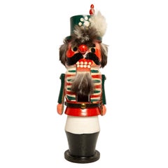 Vintage Christmas Big Red Nutcracker, Wood, Erzgebirge, Germany, 1970