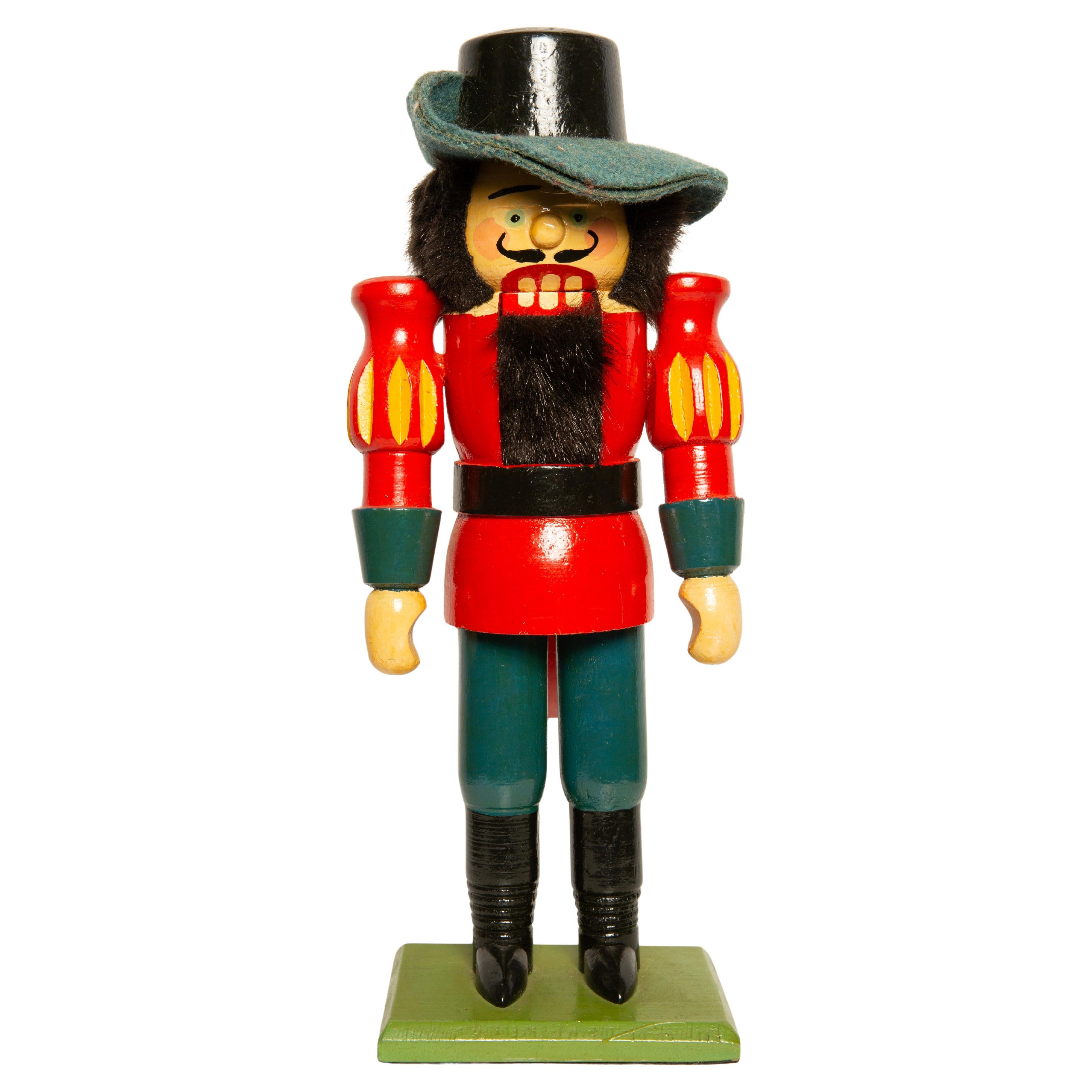 Vintage Christmas Big Red Nutcracker, Wood, Erzgebirge, Germany, 1970