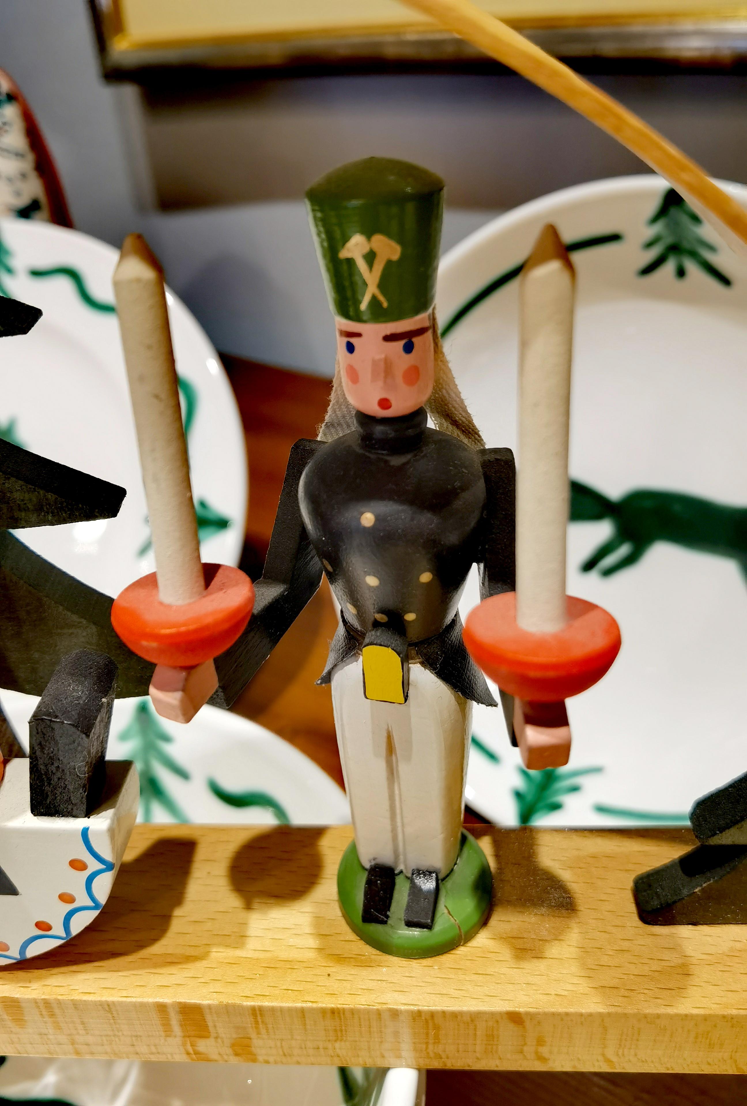 Portavelas navideño vintage Erzgebirge, Alemania De campo en venta