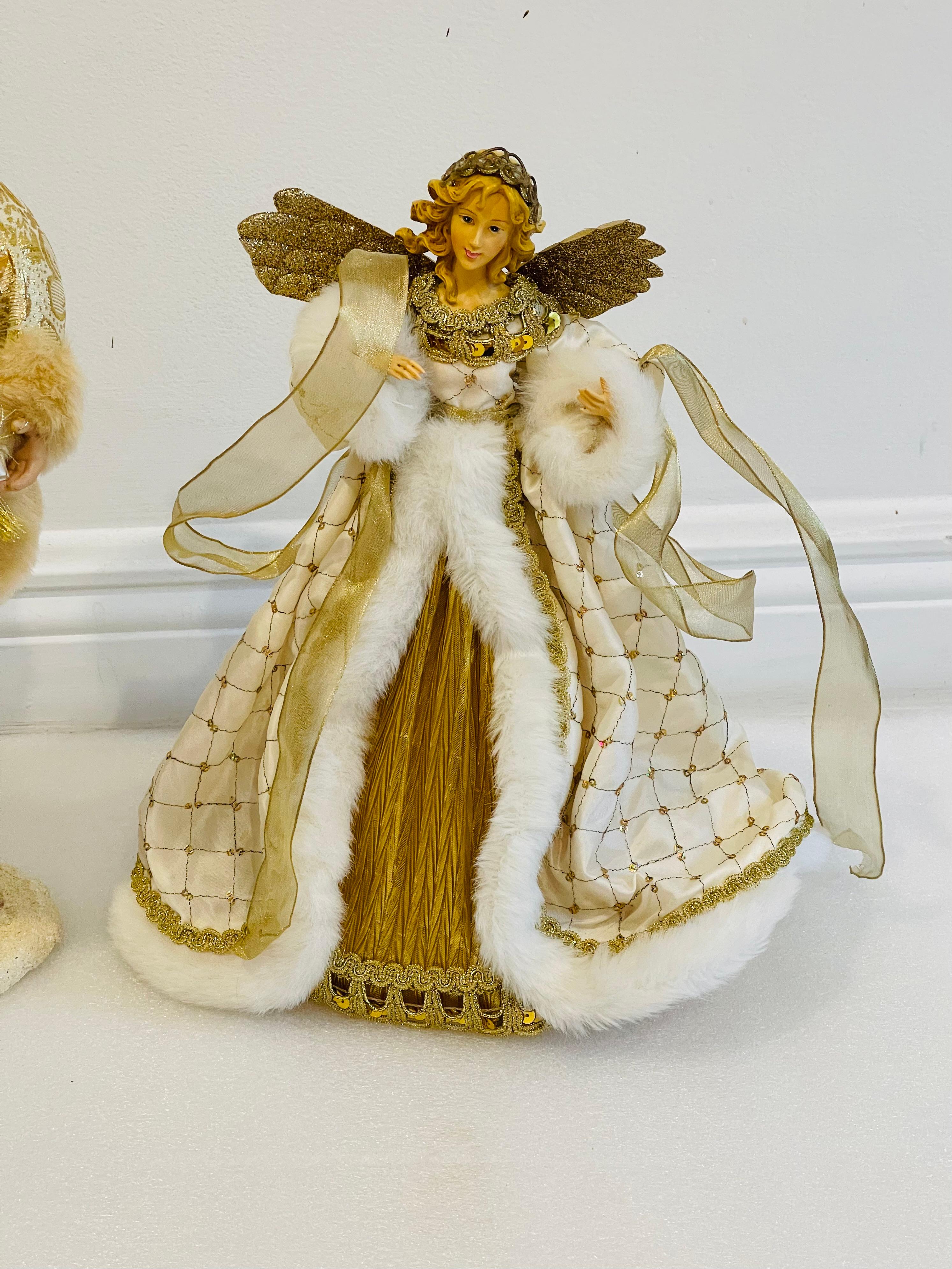 Classico americano Danta Claus e Yree Top Angel d'epoca in oro bianco in vendita