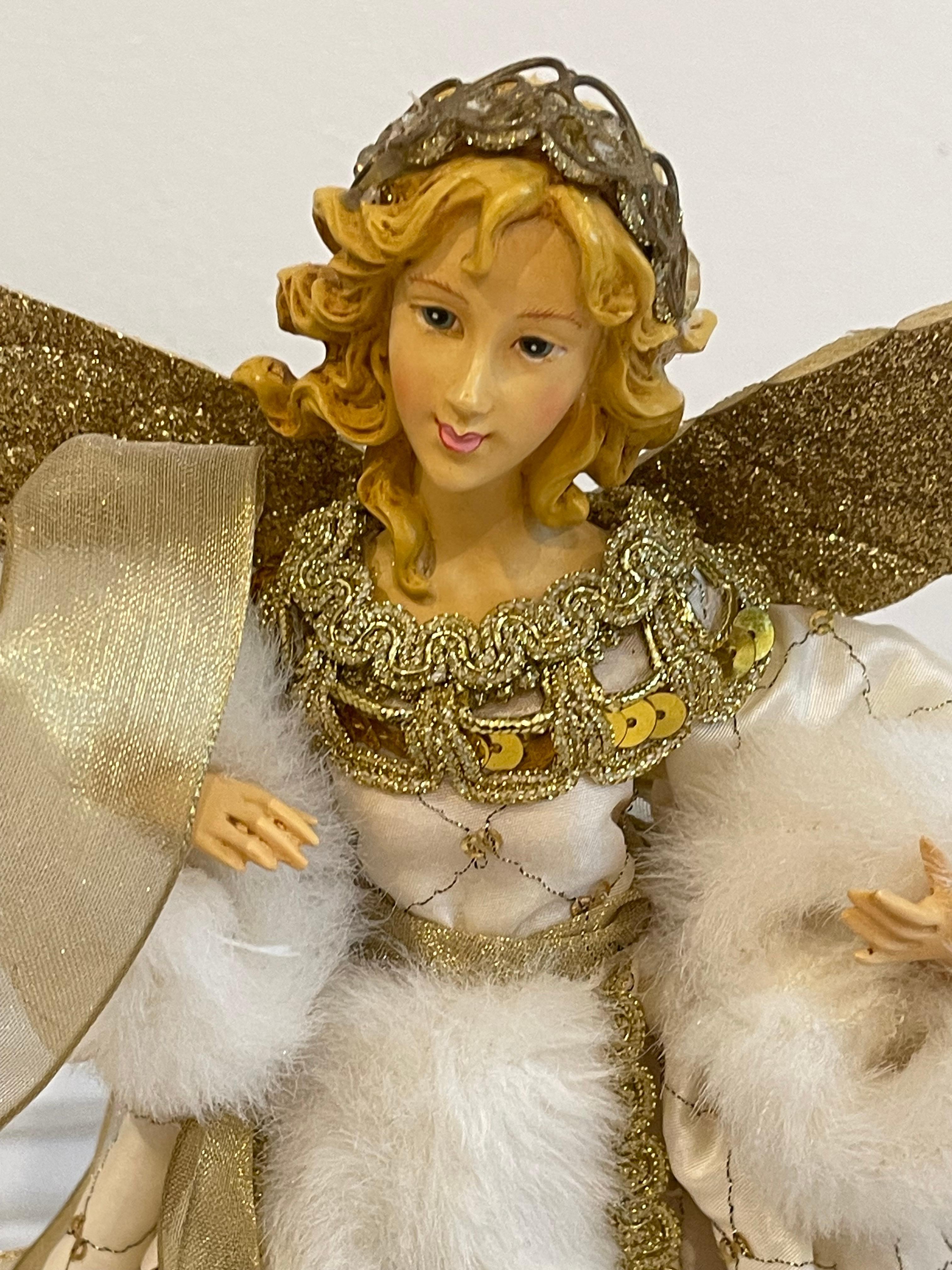 Tessile Danta Claus e Yree Top Angel d'epoca in oro bianco in vendita