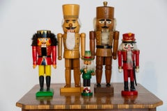 Vintage Christmas Mini Green Nutcracker, Wood, Erzgebirge, Germany, 1970