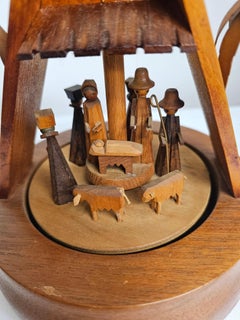 Vintage Christmas Music Box Wood Erzgebirge Germany