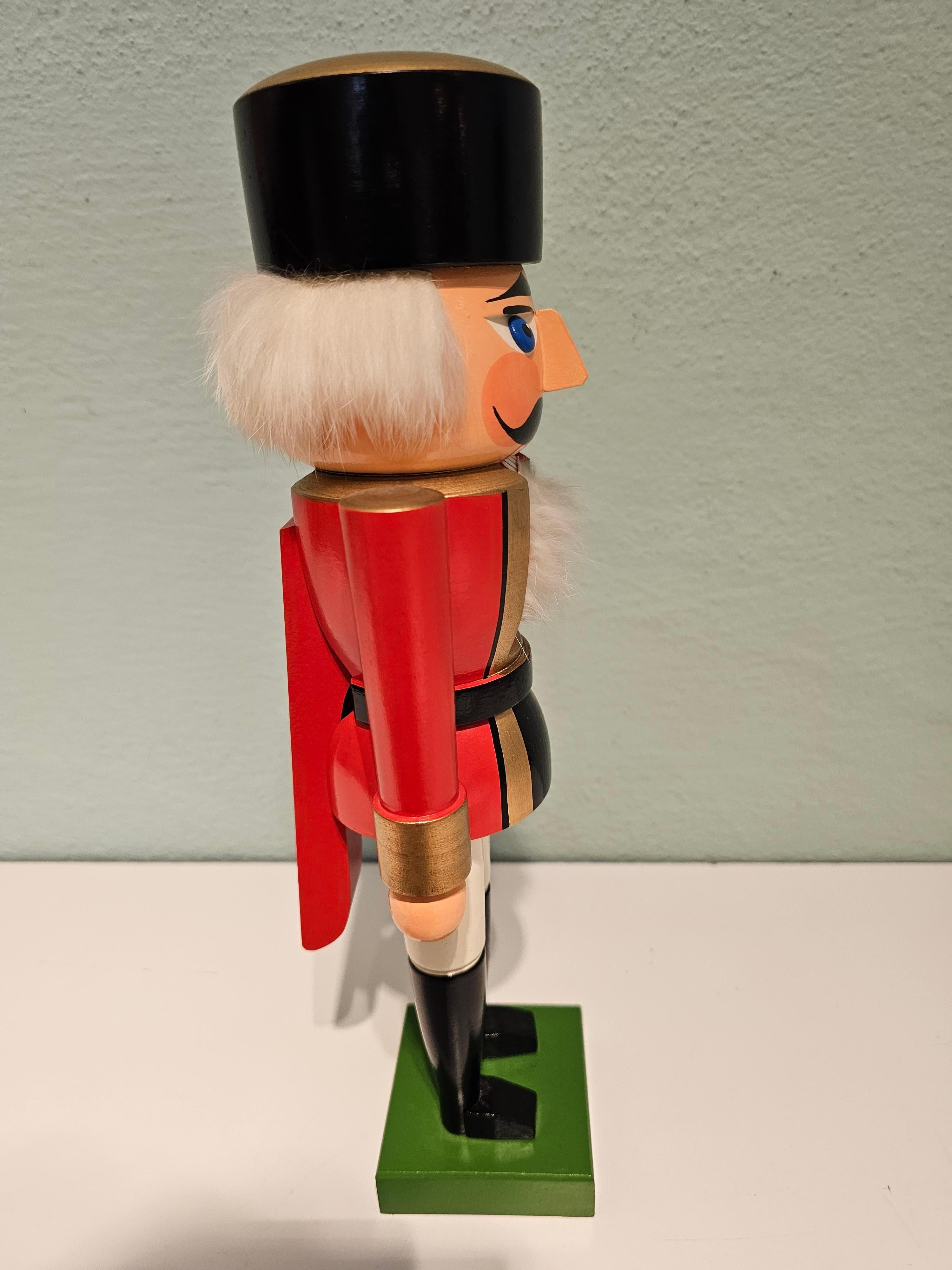 Arts and Crafts Vintage Christmas Nutcracker Figure Wood Erzgebirge Germany For Sale