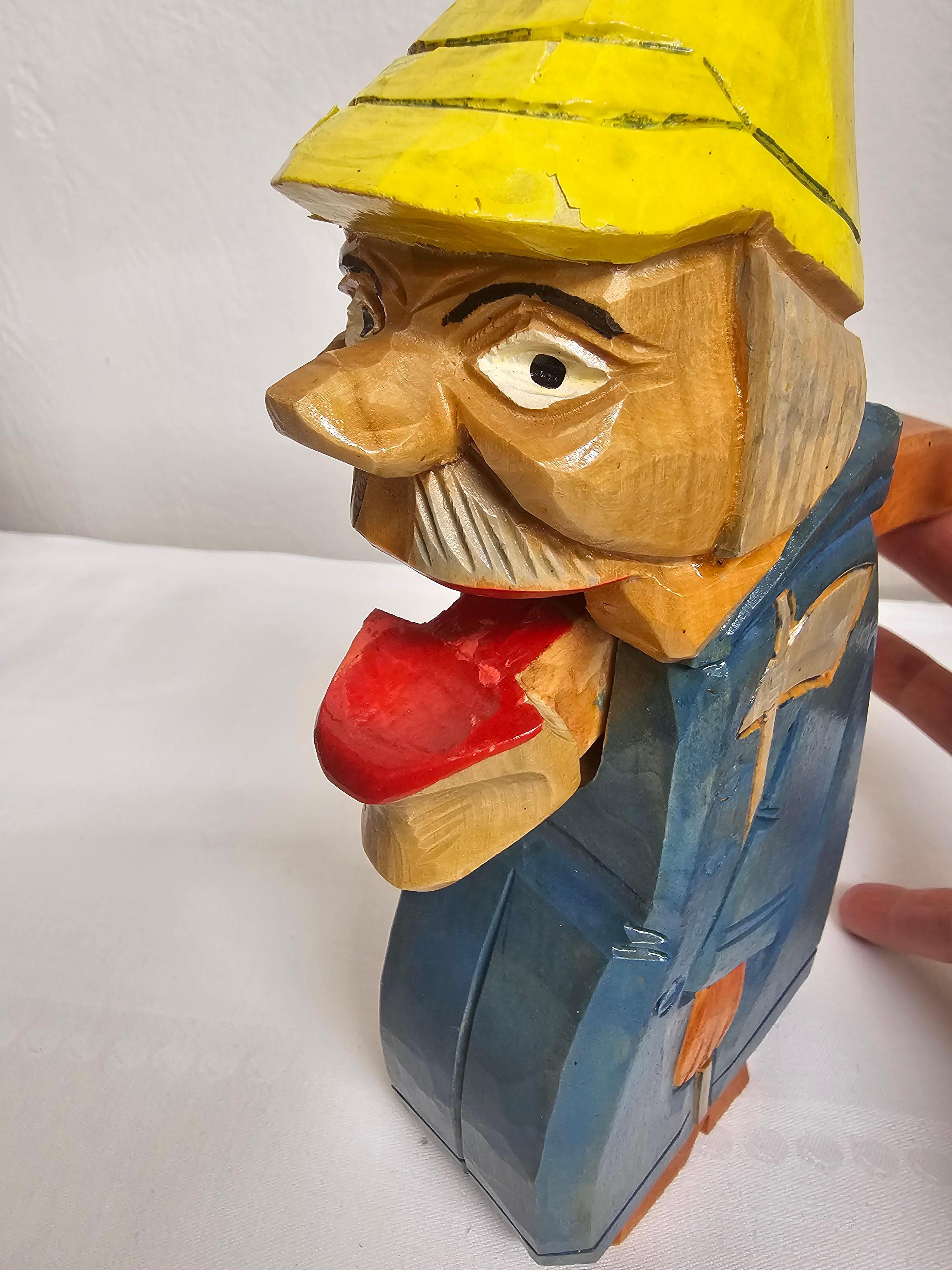 Arts and Crafts Vintage Christmas Nutcracker Figure Wood Erzgebirge Germany en vente