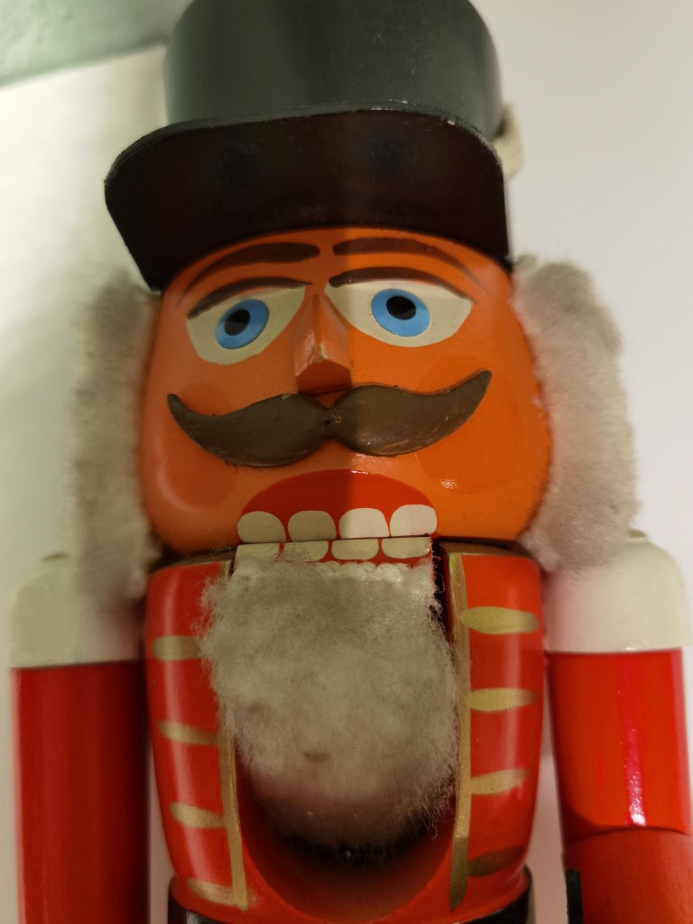 Vintage Christmas Nutcracker Wood Erzgebirge, Germany For Sale at
