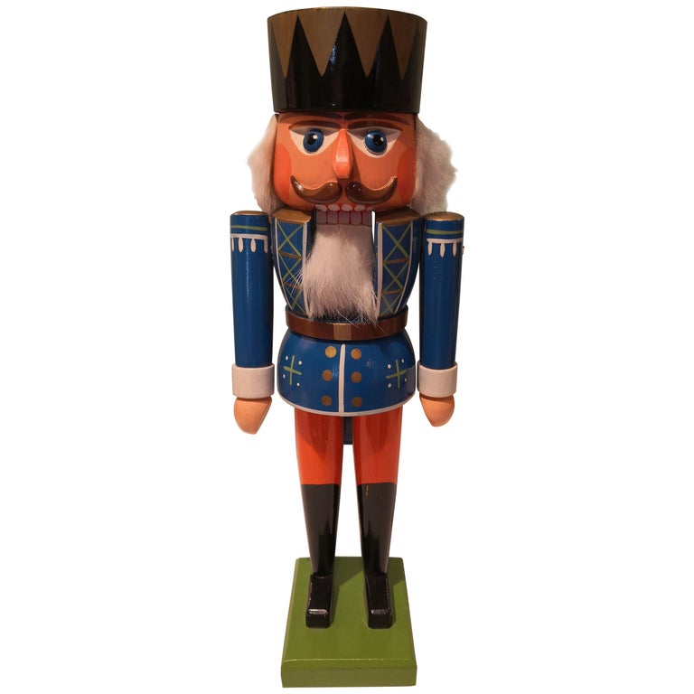 Vintage Christmas Nutcracker Wood Erzgebirge Germany For Sale at 1stDibs