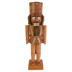 Vintage Christmas nutcracker wood figure, Erzgebirge Germany 1970