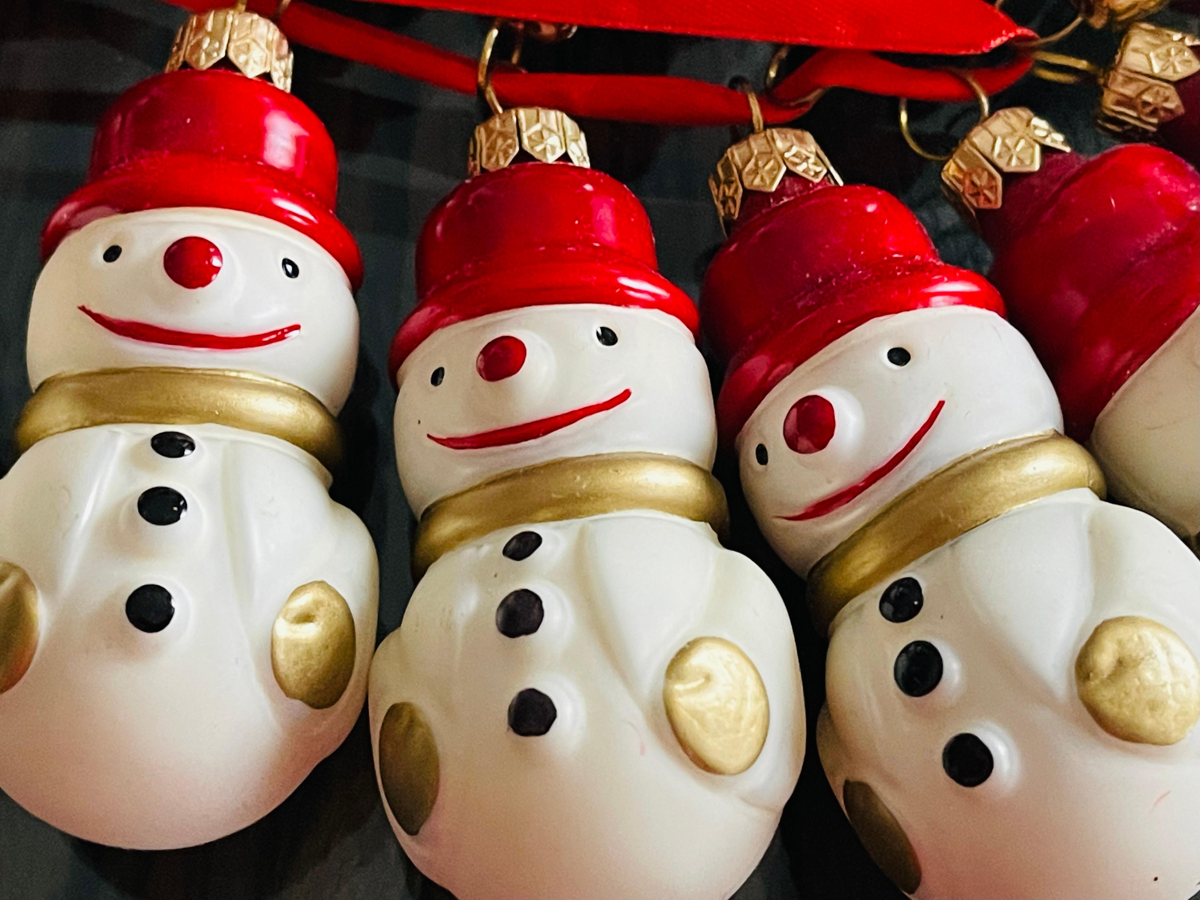 Vintage Weihnachtsornamente Set geblasenes Glas Figuren im Zustand „Gut“ im Angebot in Boca Raton, FL