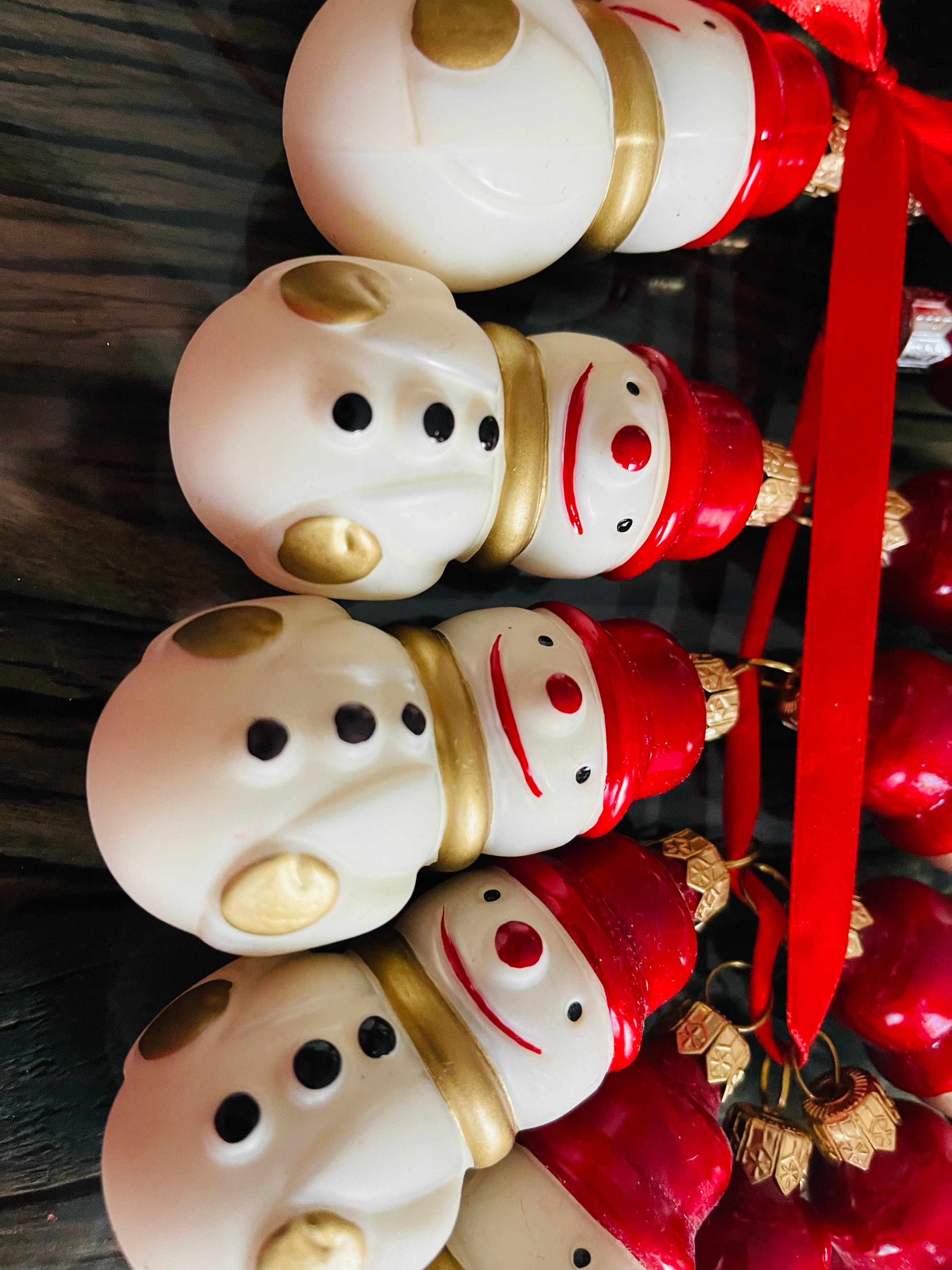 Vintage Weihnachtsornamente Set geblasenes Glas Figuren (Ende des 20. Jahrhunderts) im Angebot