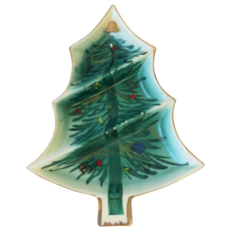 Vintage Christmas Tree Dish at 1stDibs
