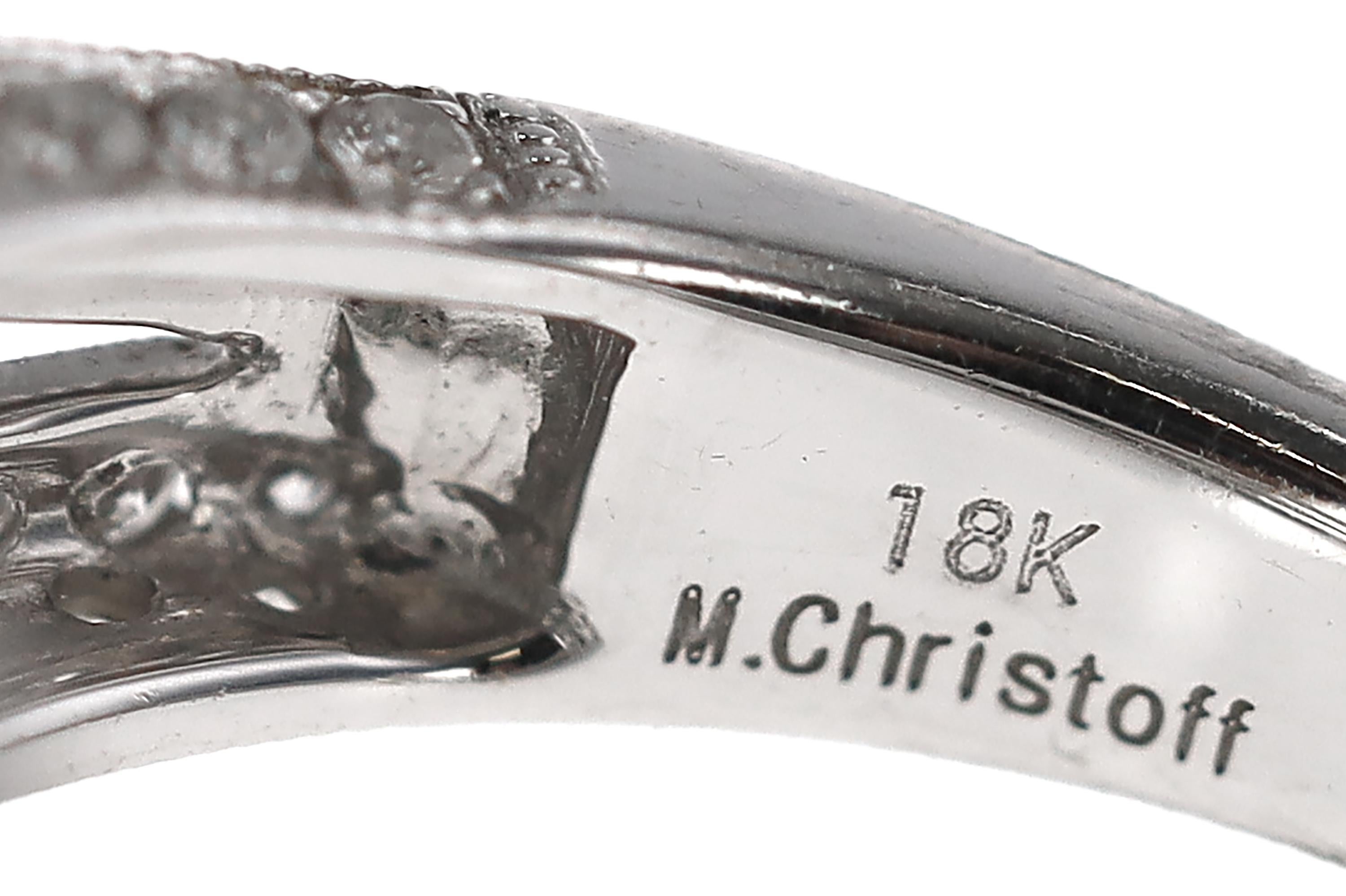 Vintage Christoff Designer Cocktail-Ring mit Diamant und Smaragd im Zustand „Gut“ in Santa Barbara, CA