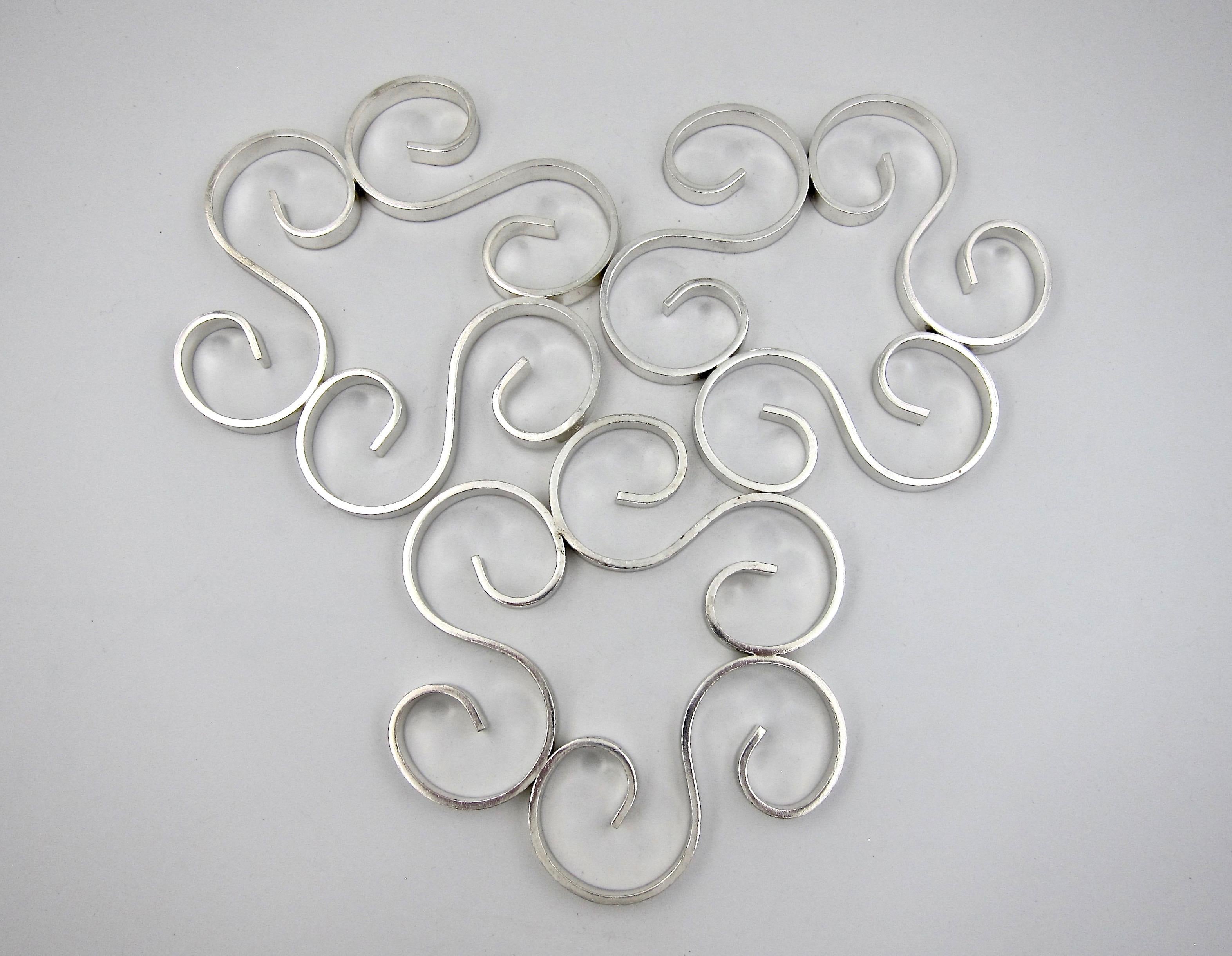 Cast Vintage Christofle Gallia Art Deco Arabesque Trivet Set from France
