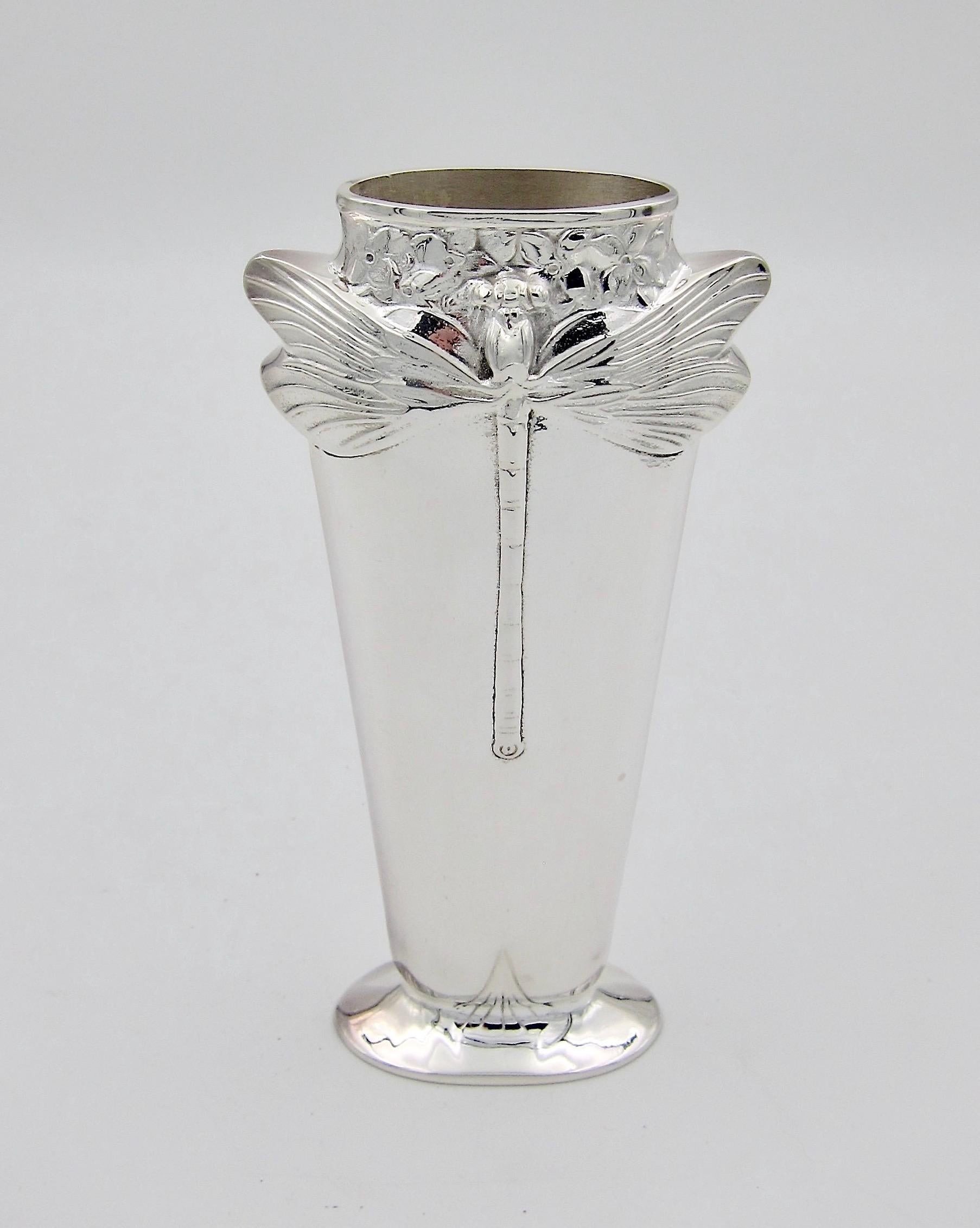 20th Century Vintage Christofle Libellule Dragonfly Vase