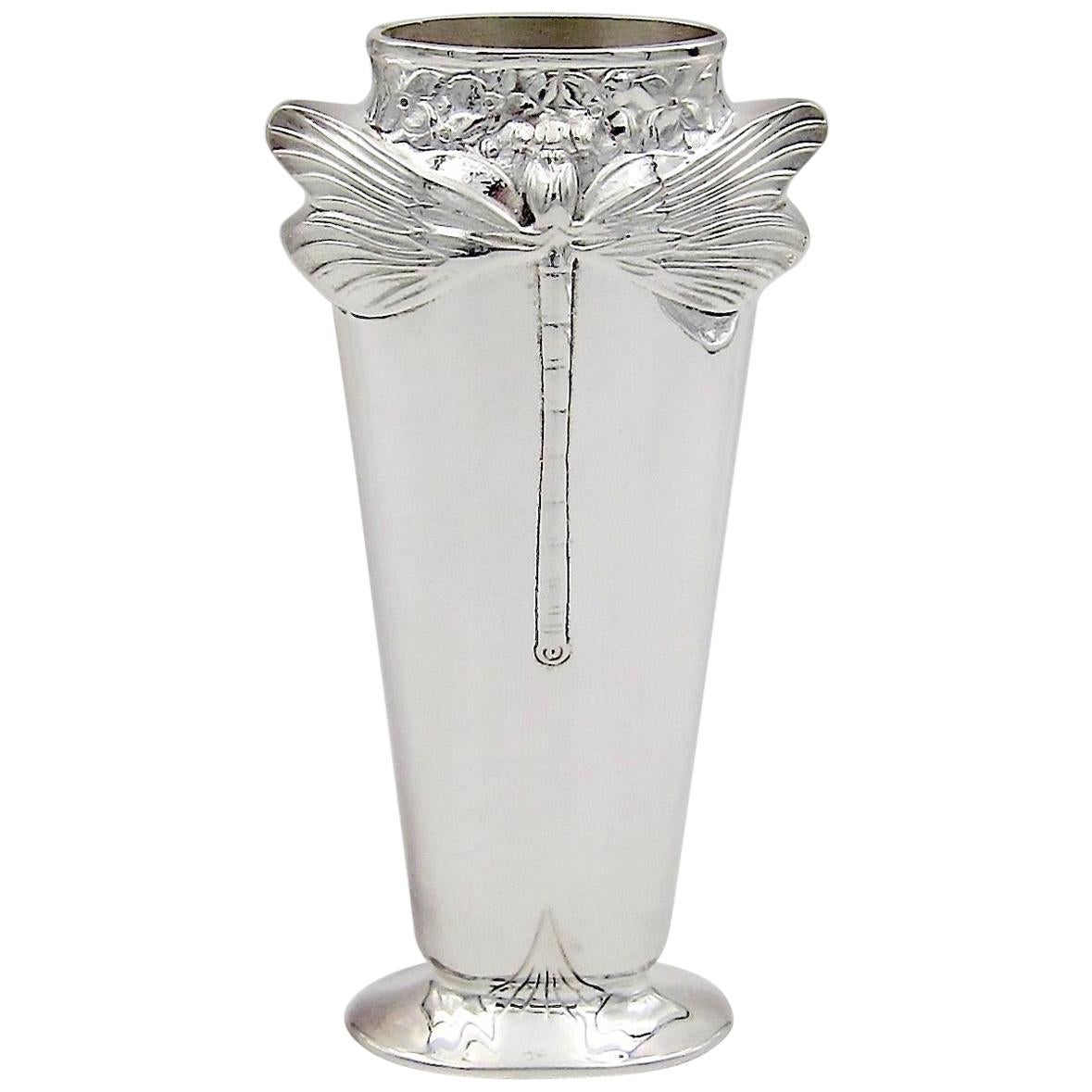 Vintage Christofle Libellule Dragonfly Vase