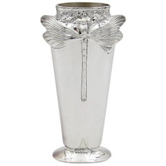 Vintage Christofle Libellule Dragonfly Vase
