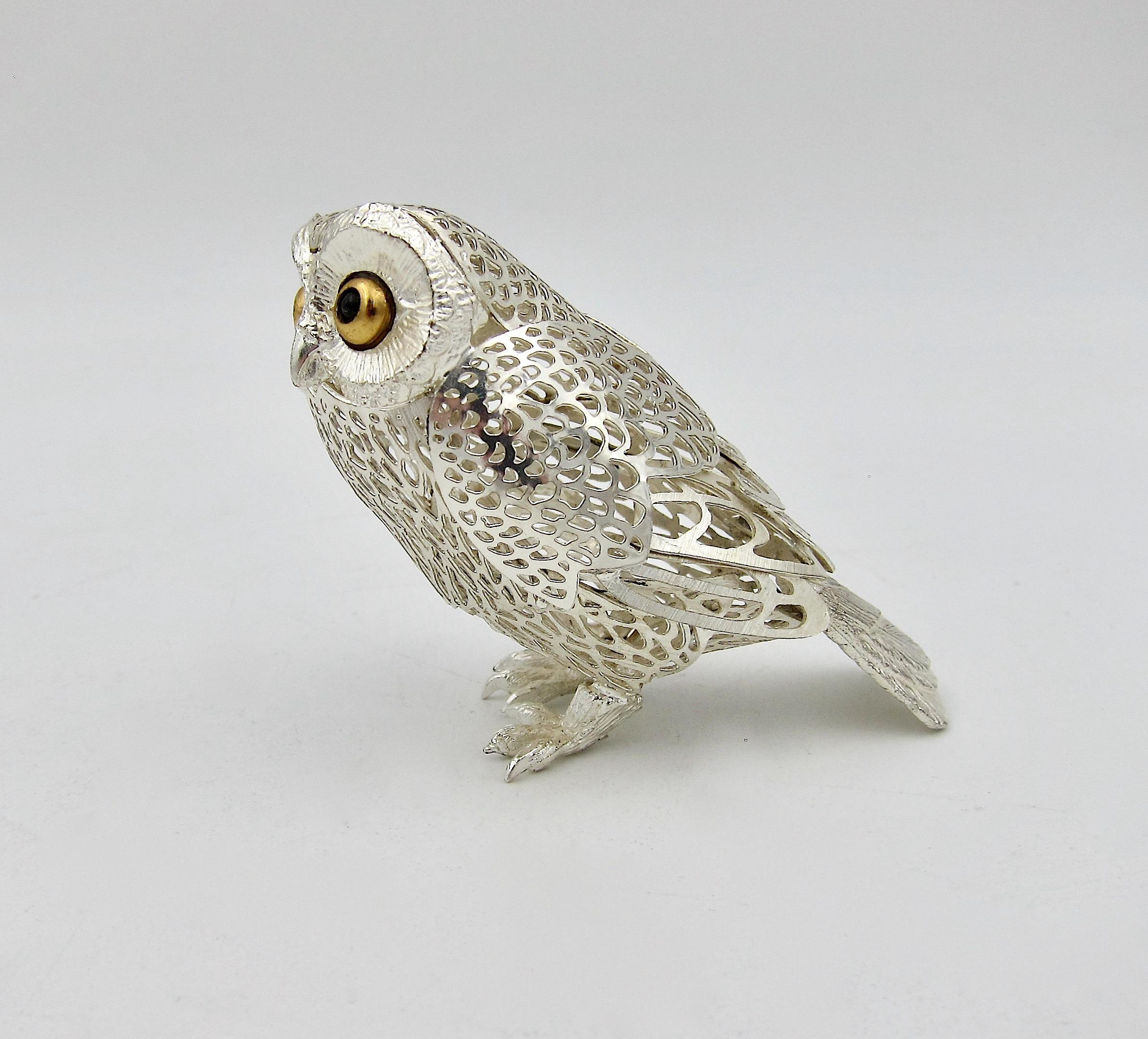 Vintage Christofle Lumiere D'Argent Owl in Silverplate In Good Condition In Los Angeles, CA