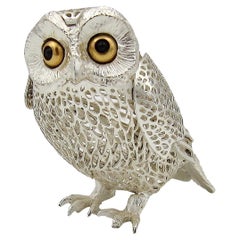 Vintage Christofle Lumiere D'Argent Owl in Silverplate