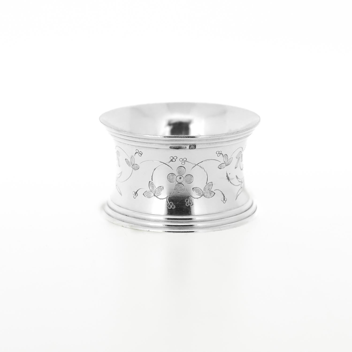 Servilletero vintage Christofle nº 16 grabado francés plateado siglo XX en venta