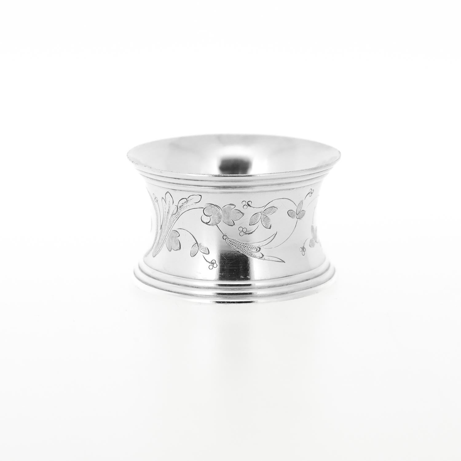 Servilletero vintage Christofle nº 16 grabado francés plateado Chapado en plata en venta