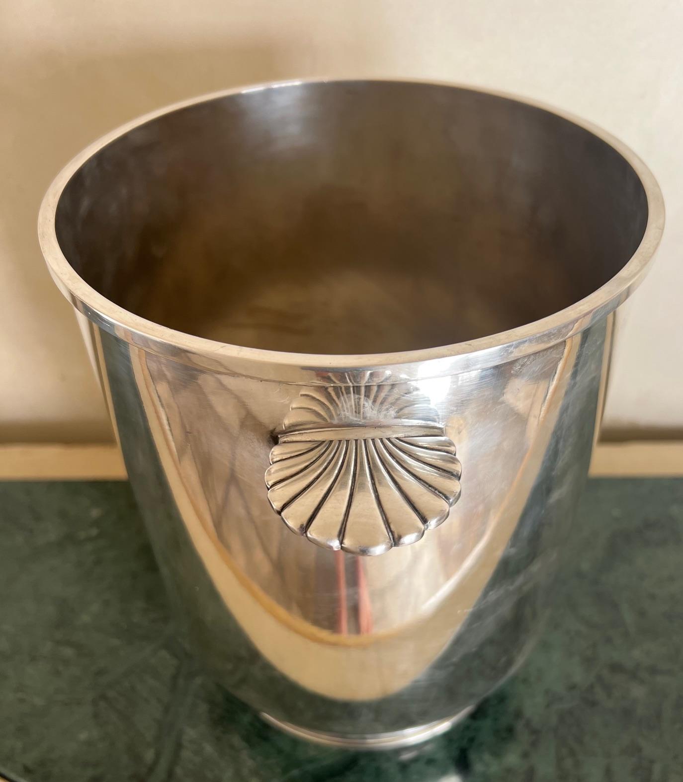 Vintage Christofle Silverplated Champagne / Wine Bucket, C. 1950's In Good Condition In Ross, CA