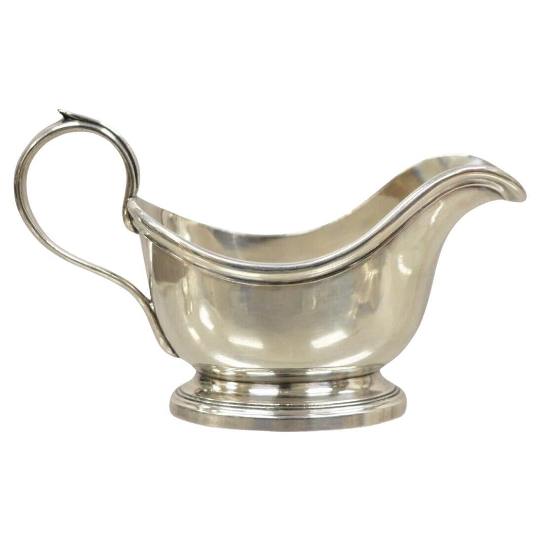 Vintage Christofle Victorian Silver Plated Small Sauce Gravy Boat with Handle For Sale