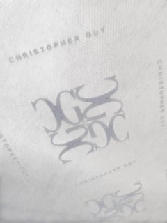 Vintage Christopher Guy Scrolled Silver Gilded Mahogany Tufted Bench in Velvet