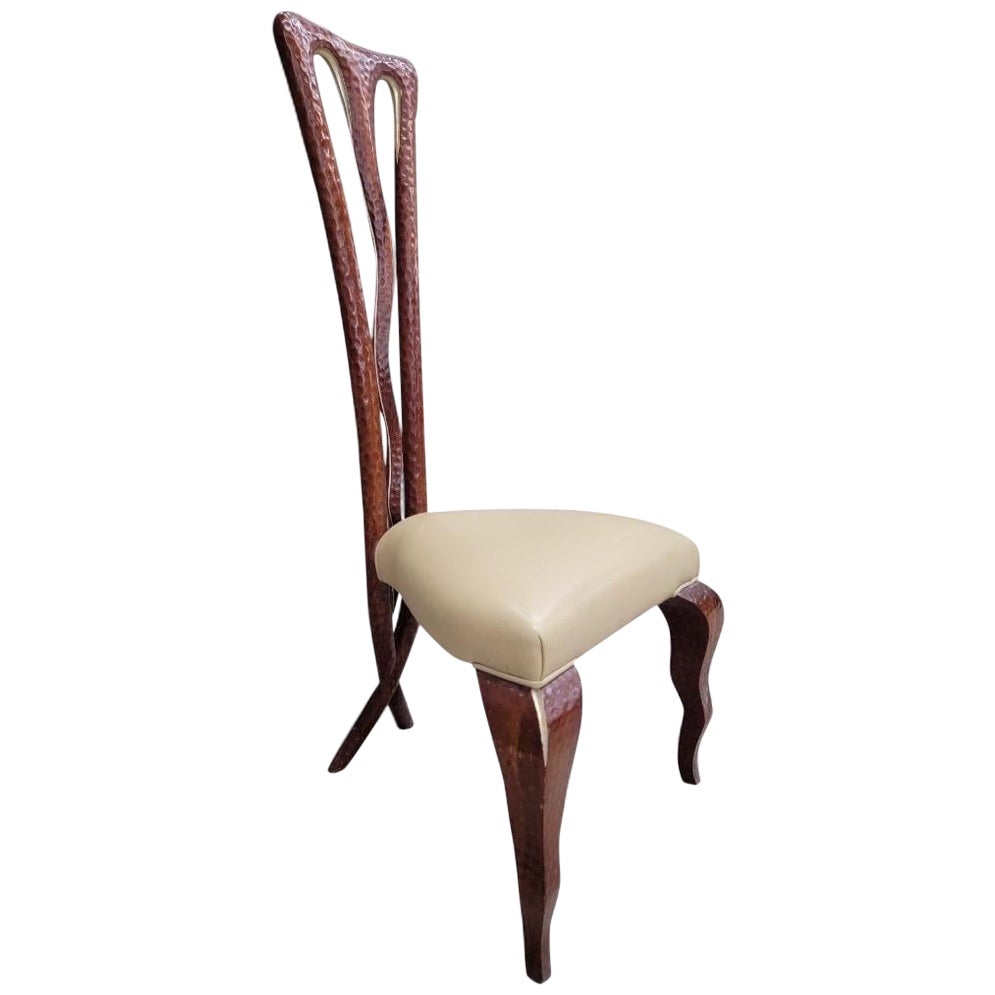 Vintage Christopher Guy Side Chair With Mahogany X-Leg Base For Sale