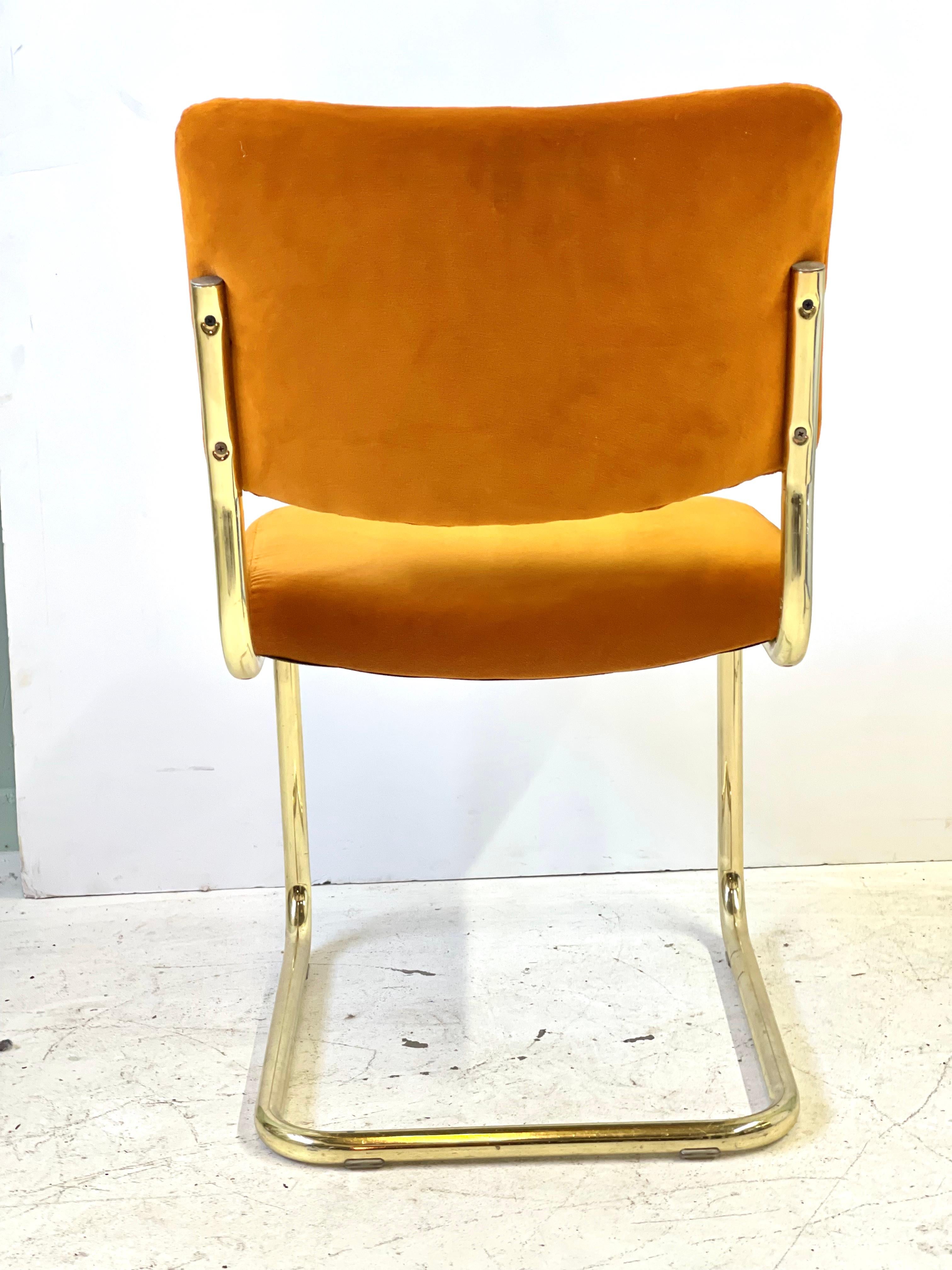 Vintage Chromcraft Brass Cantilever Chair  2