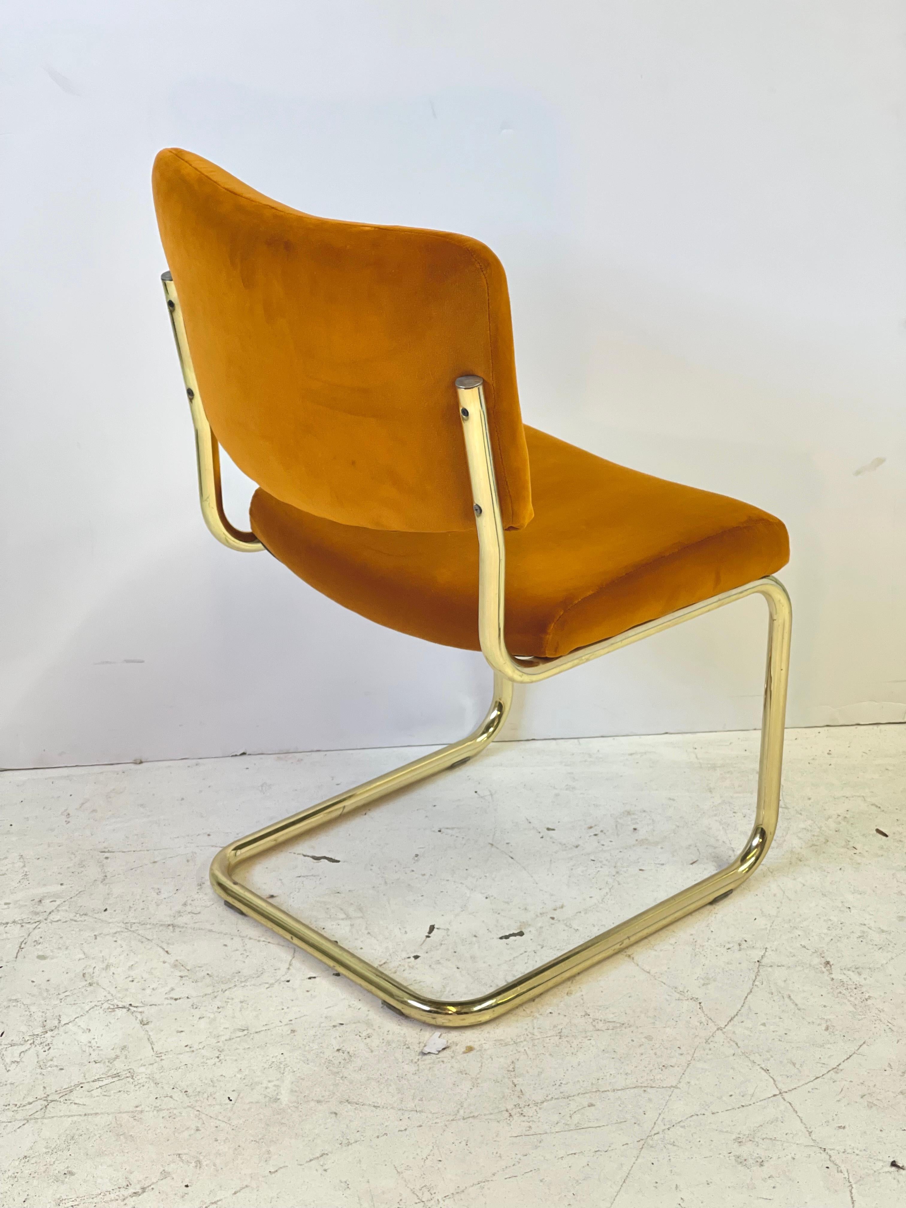 Late 20th Century Vintage Chromcraft Brass Cantilever Chair 