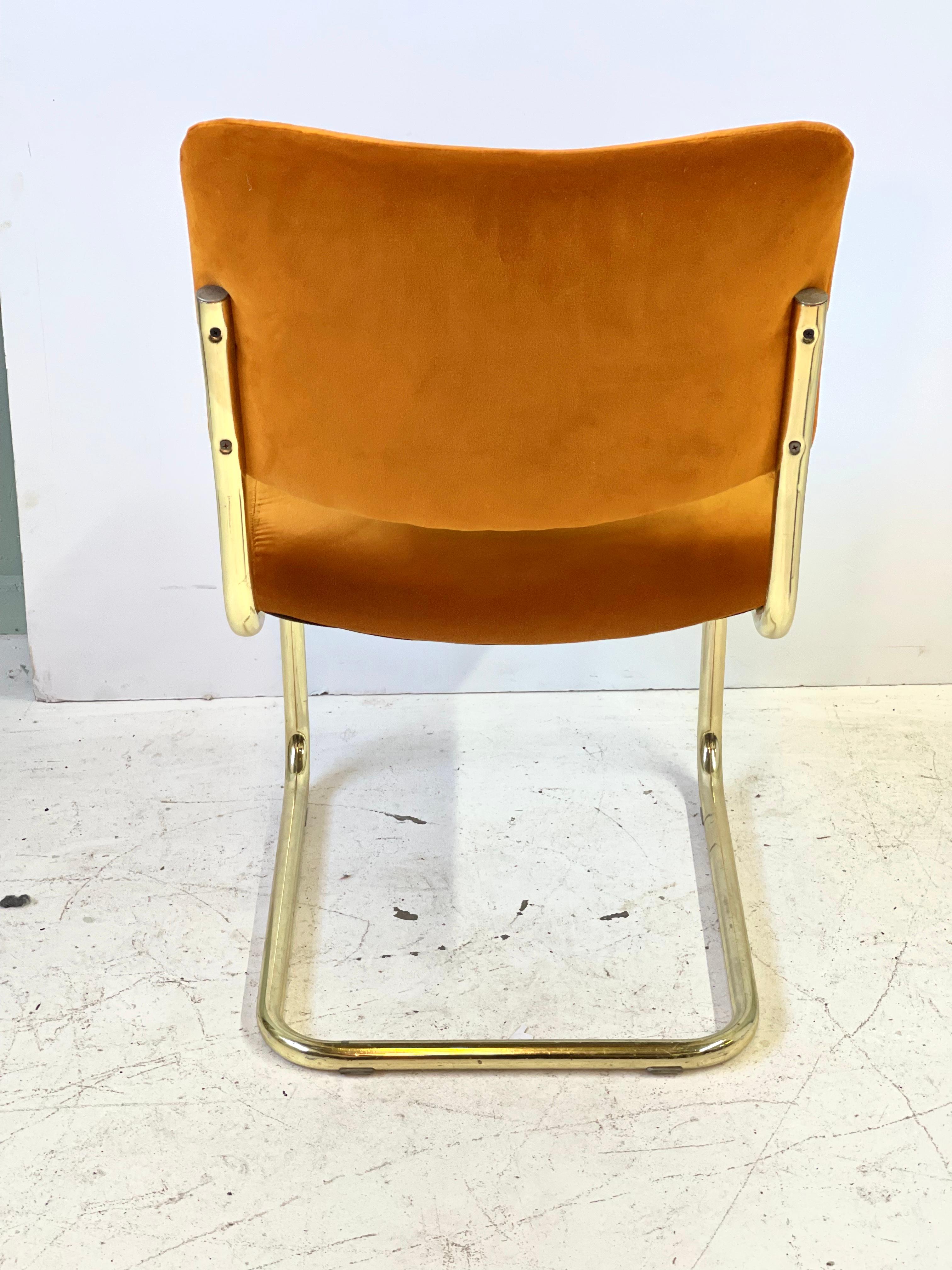 Vintage Chromcraft Brass Cantilever Chair  1
