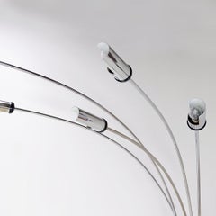Vintage Chrome 5 arms "Epi" floor lamp attributed to Reggiani - Italy