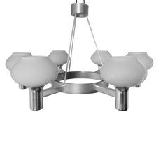 Vintage Chrome 6-Arm Chandelier, 1970s