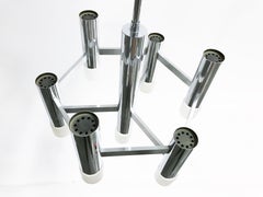 Lustre Vintage Chrome 7 Lightpoint de Gaetano Sciolari, 1970