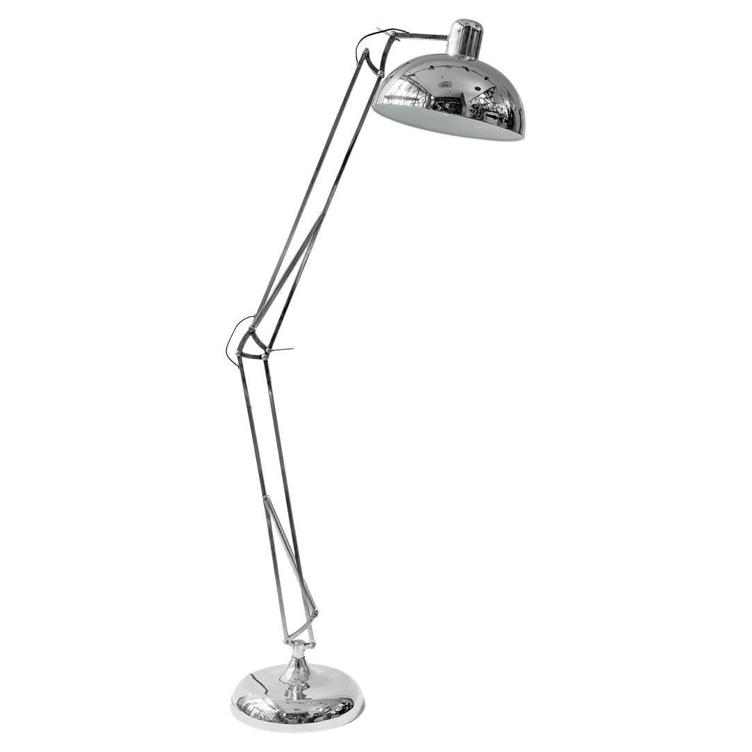 Vintage Chrome Adjustable Floor Lamp For Sale at 1stDibs