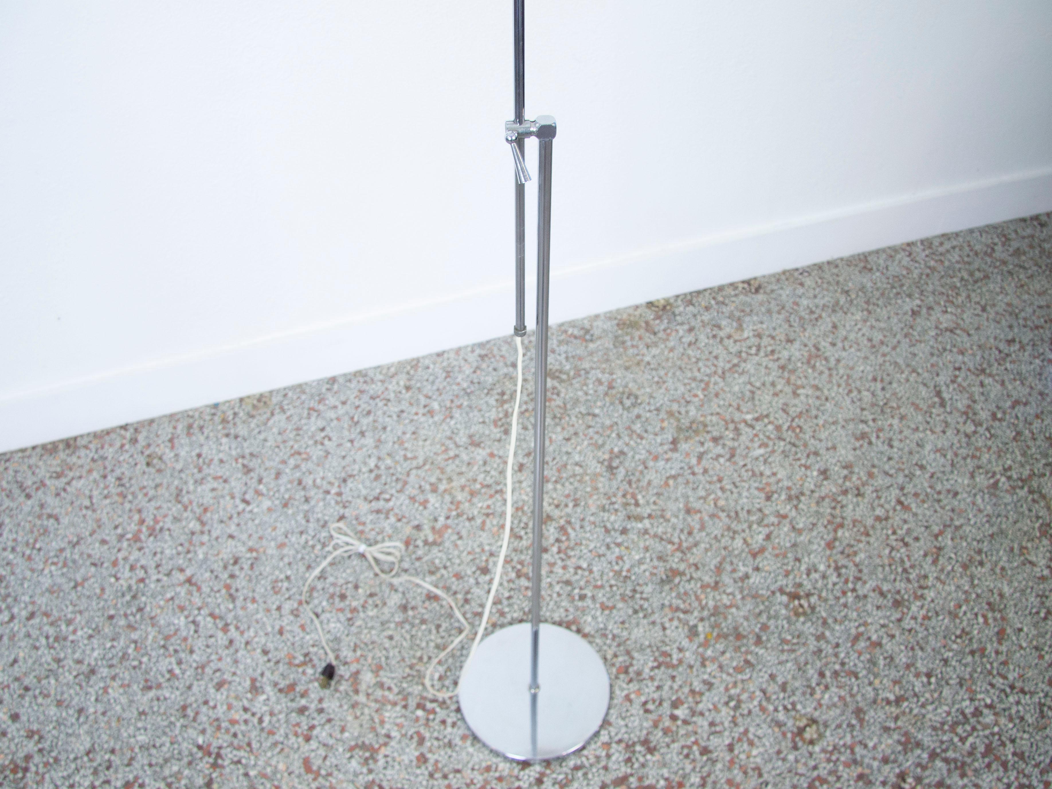 20th Century Vintage Chrome Adjustable Height Floor Lamp, Mid-Century Modern