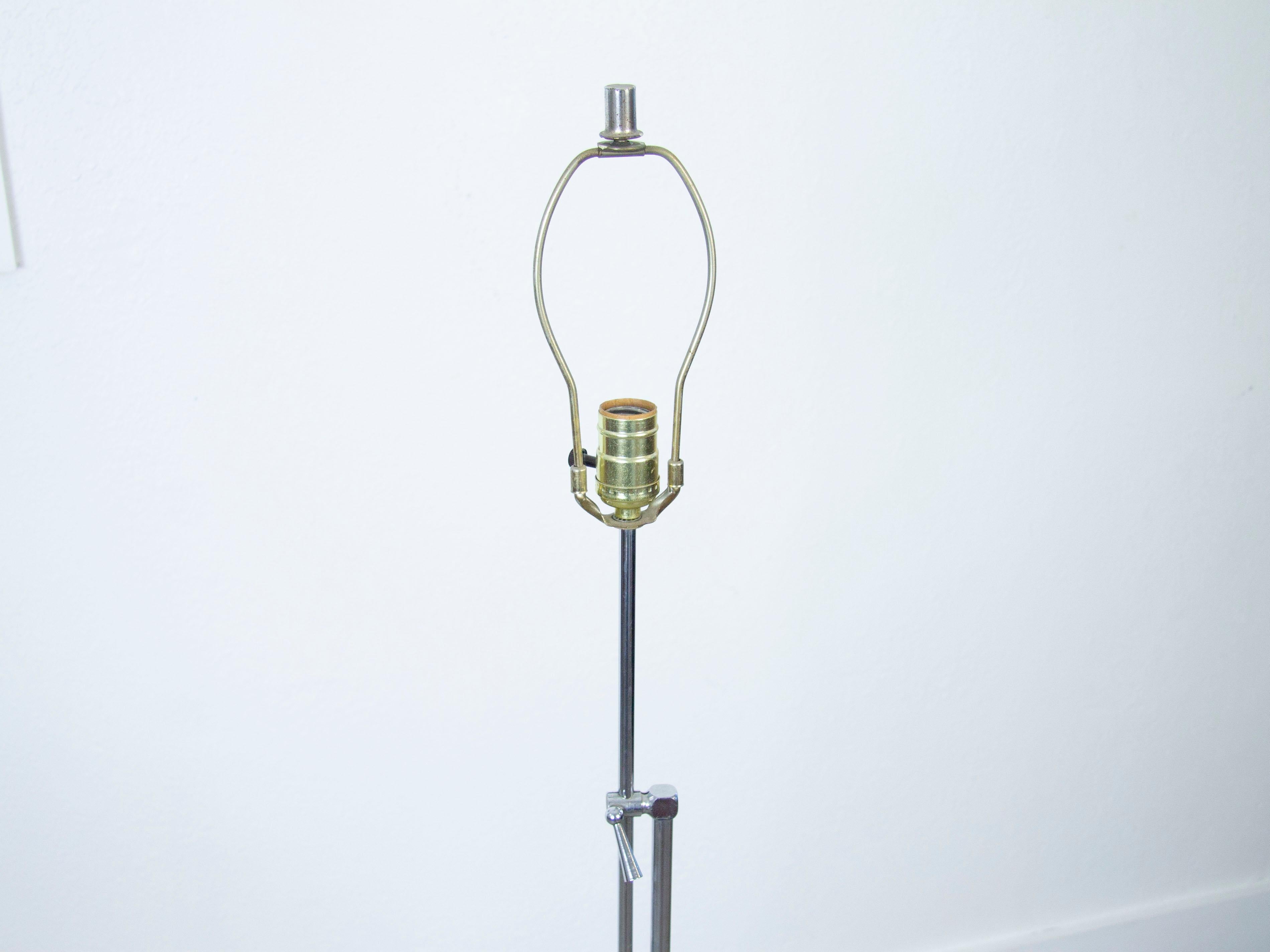 Vintage Chrome Adjustable Height Floor Lamp, Mid-Century Modern 2