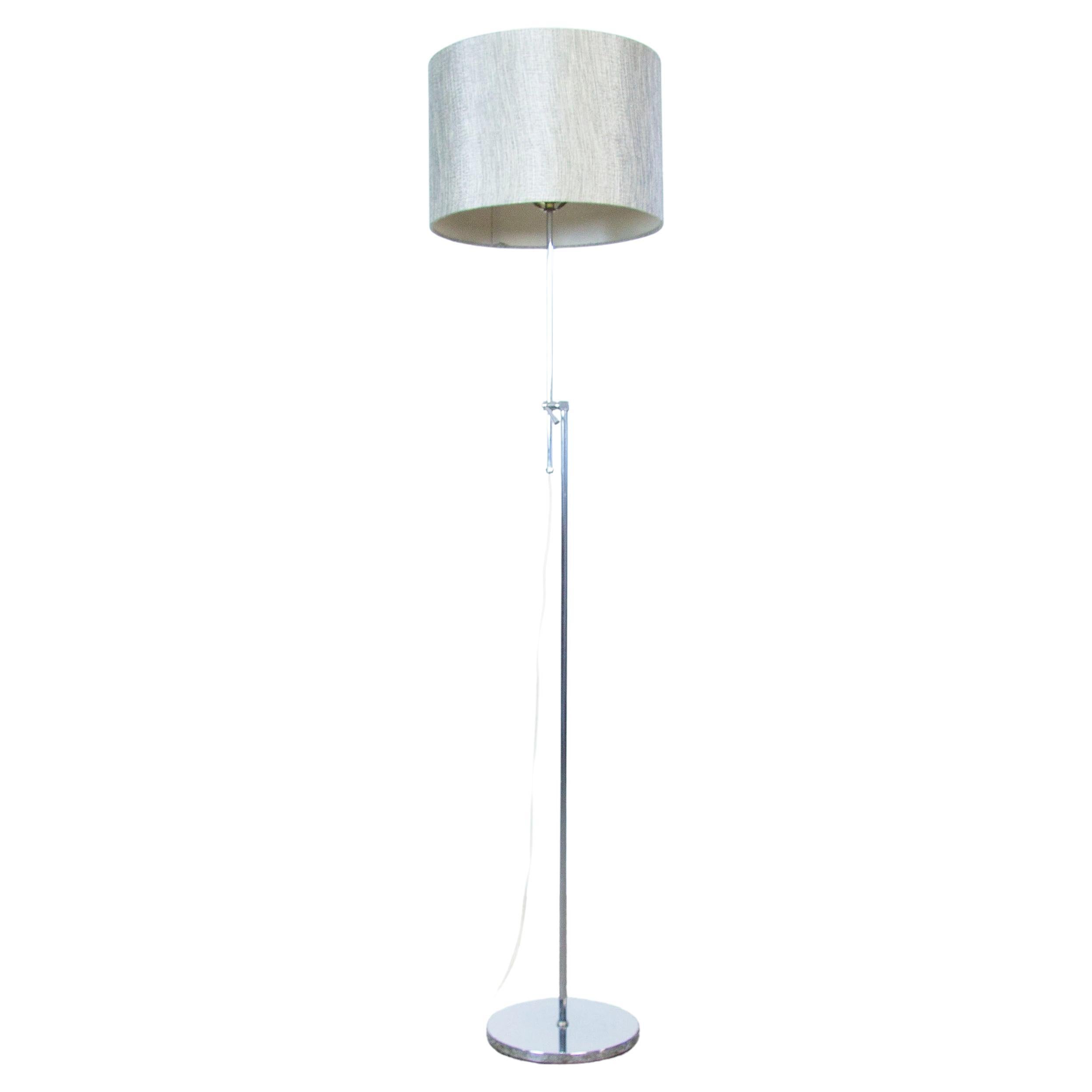 Vintage Chrome Adjustable Height Floor Lamp, Mid-Century Modern