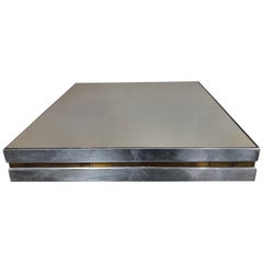 Vintage Chrome and Brass Coffee Table, 1970s
