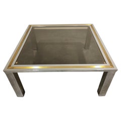 Vintage Chrome and Brass Coffee Table, 1970s