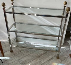Vintage Chrome and Brass Etagere by Maison Jansen, Italy, 1970s