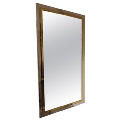 Vintage Chrome and Brass Mirror, 1970s