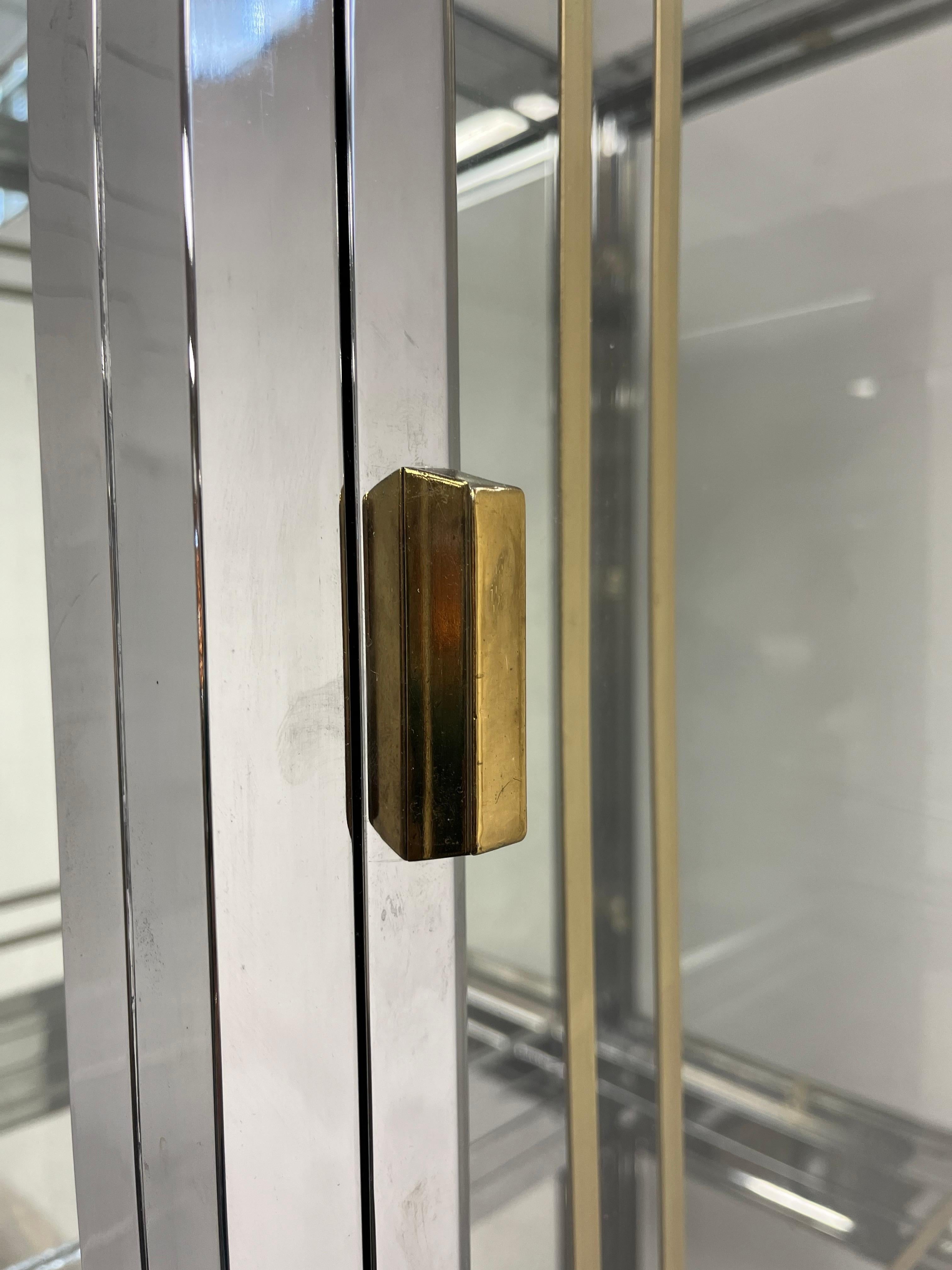Vintage Modular Chrome and Brass Modular Display Case For Sale 5